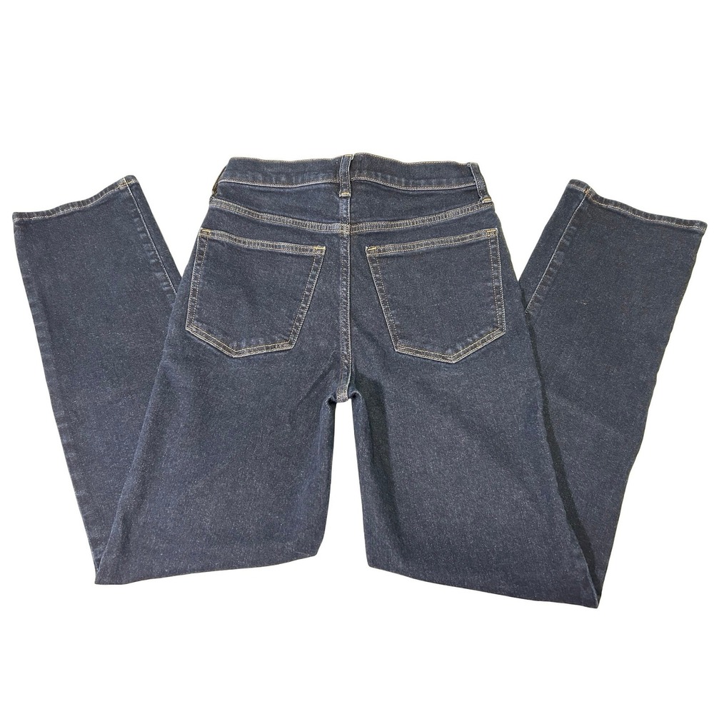 J.Crew Stovepipe High Rise Straight Leg Jeans Dark Wash Blue Sz 25